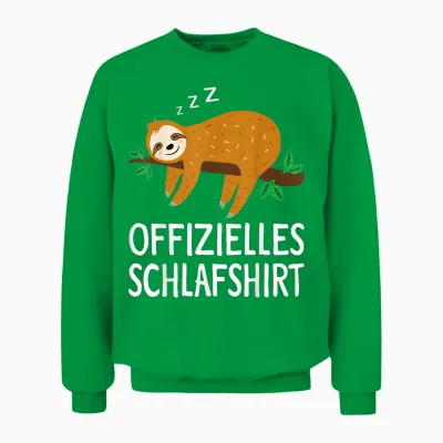 Official Sleepshirt Sloth Nightdress Pyjamas Gift T-Shirt, Black Unisex Sweatshirt - Irish Green