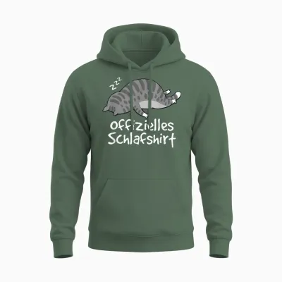 Offizielles Schlafshirt Katze Pyjama Lustig Cat Mom Geschenk Unisex Hoodie - Military Green