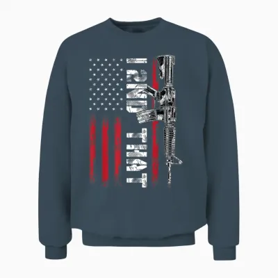 I 2nd That Second Amendment Pro Gun American Flag Patriotic Unisex Sweatshirt - Dark Heather