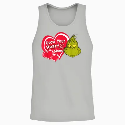 Dr. Seuss Grinch Grow Your Heart Unisex Tank Top - Ash