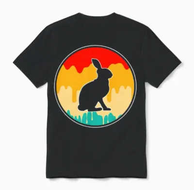 Rabbit Retro Unisex T-Shirt - Black