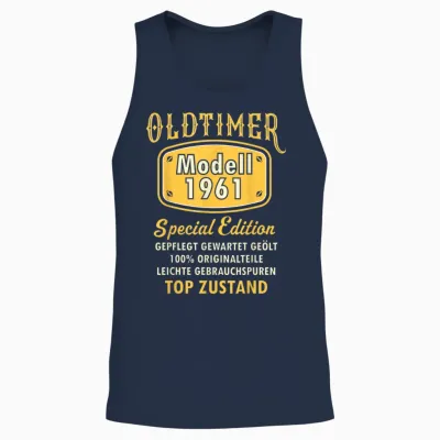 1961 Birthday Man 65th Decoration Funny 65s 65th Birthday Unisex Tank Top - Navy