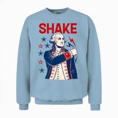 Funny Shake and Bake 4th of July Couple Matching Unisex Sweatshirt - Light Blue