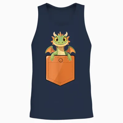 Drache in Einer Tasche, Süßer Baby-Drache Unisex Tank Top - Navy
