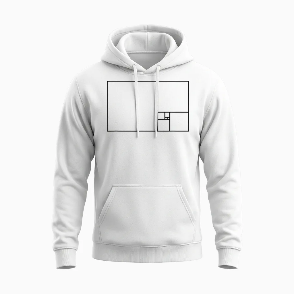 Goldenes Fibonacci-Verhältnis Rechteck Unisex Hoodie in White