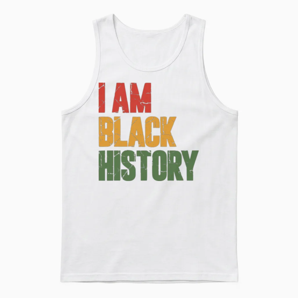 I Am Black History Unisex Tank Top in White