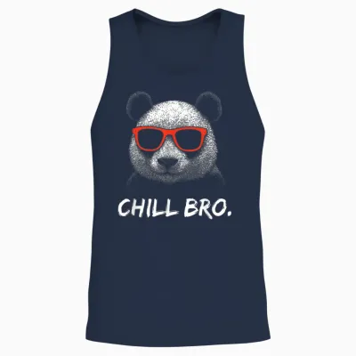 Chill Bro – Lustiges Panda Mit Sonnenbrille Gamer Unisex Tank Top - Navy