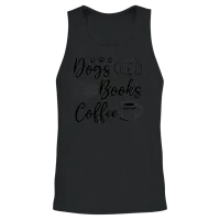 Dogs Books Coffee Bookworm Dog Lover Dog Owner Unisex Tank Top - Black – 2