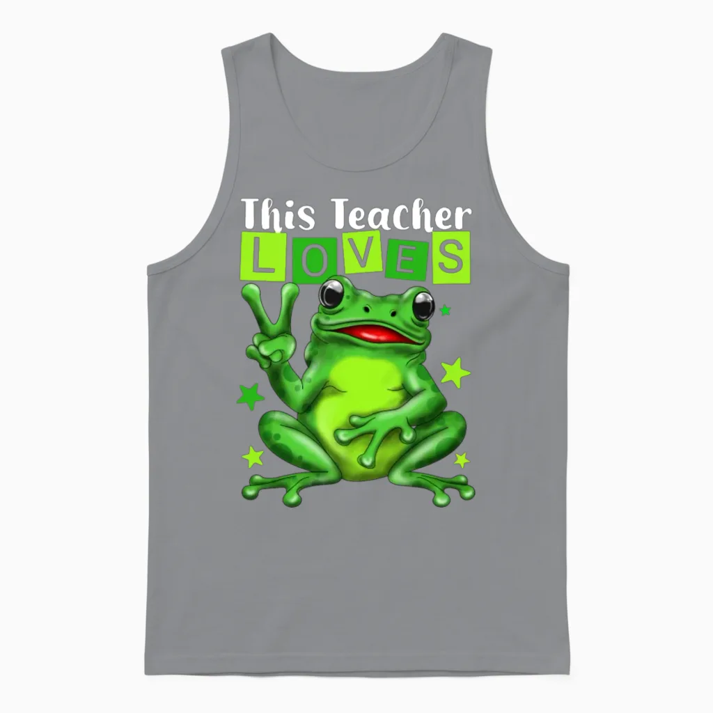 Biology Teachers: This Teacher Loves Frog Unisex Tank Top in Sport Grey
