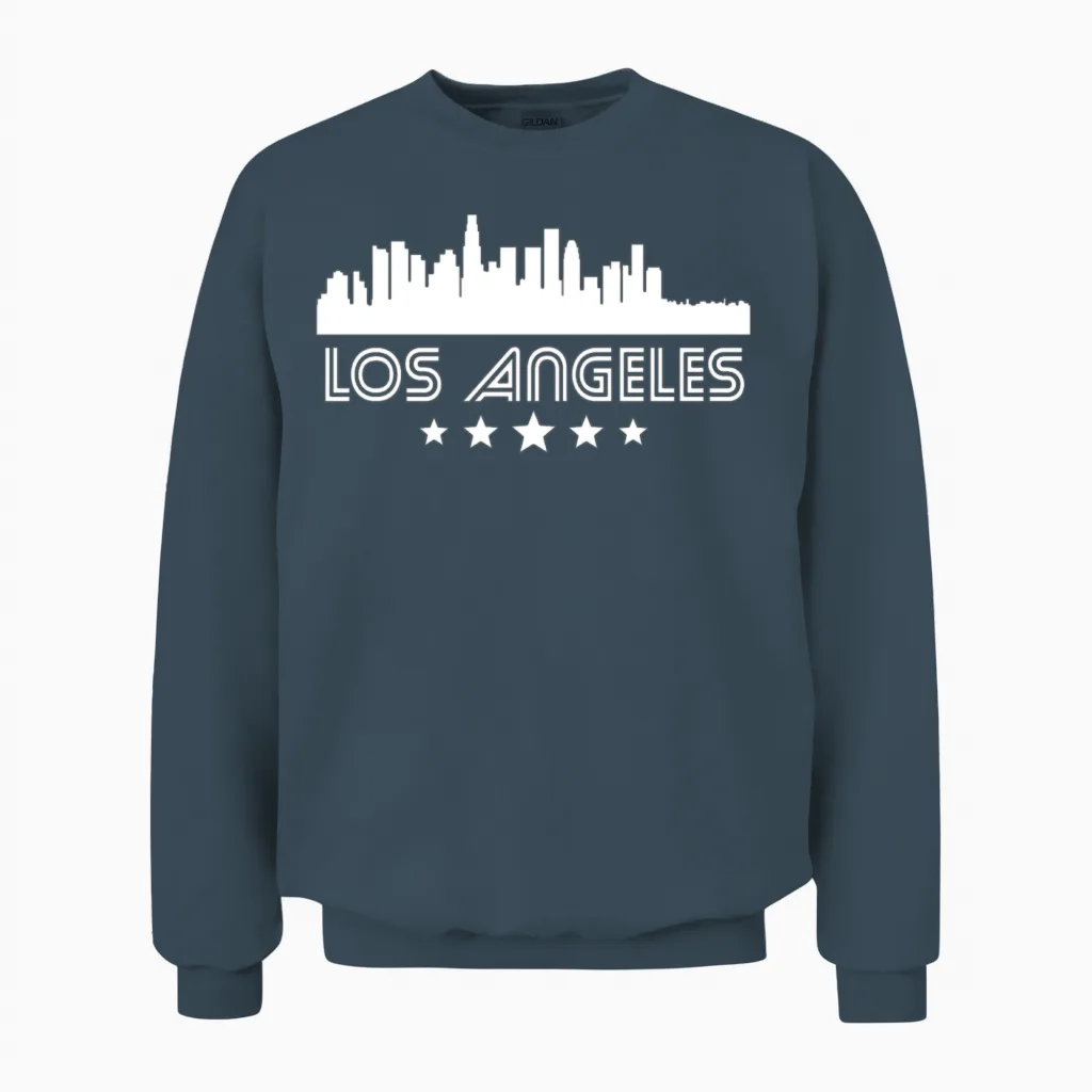 Retro Los Angeles Skyline Unisex Sweatshirt - Dark Heather