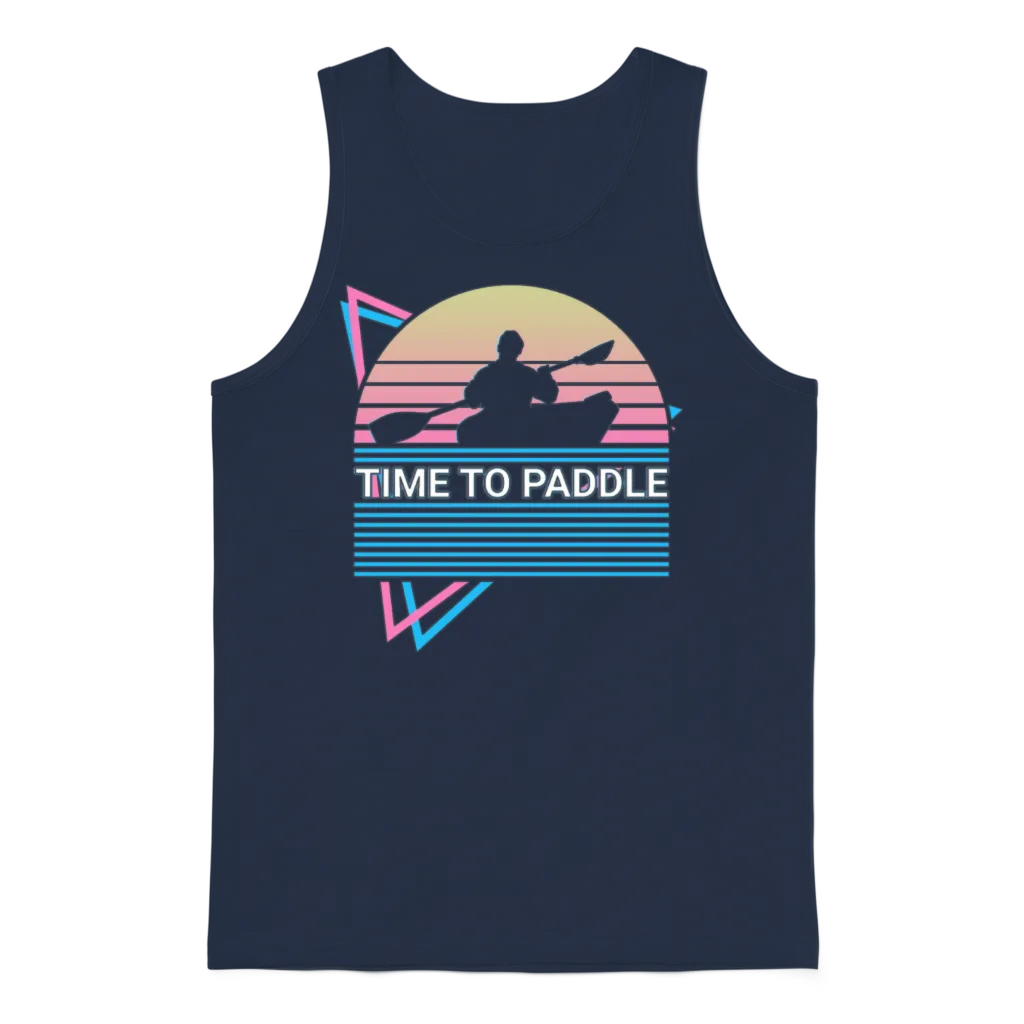 Kayak Kayaking Retro Unisex Tank Top - Navy