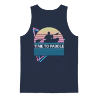 Kayak Kayaking Retro Unisex Tank Top - Navy – 1