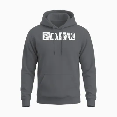 Punk Rock Alternative Musik Retro Distressed Typografie Unisex Hoodie - Charcoal