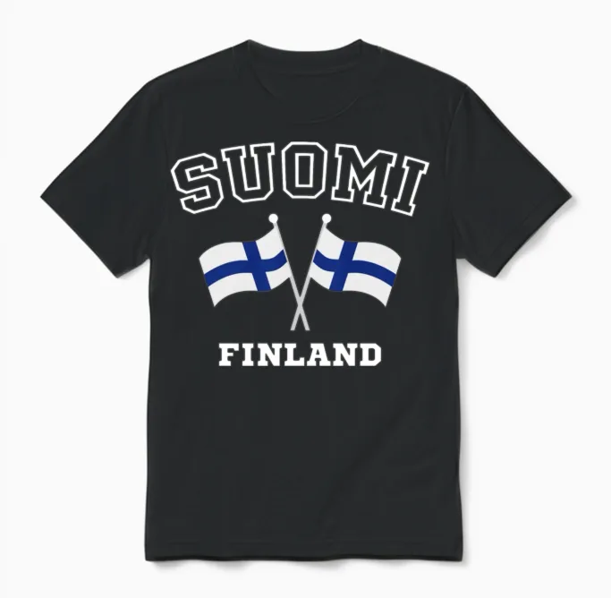 Suomi Finland Unisex T-Shirt in Black