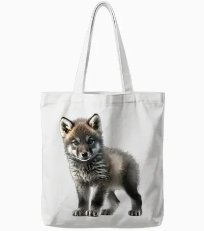 Super Süßes Baby Wolf Motiv. Flauschig Weich Und Kuschelig Tote Bags - White