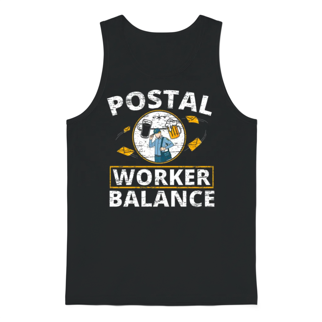 Postal Worker Balance Mailman Delivery Mail Escort Unisex Tank Top - Black