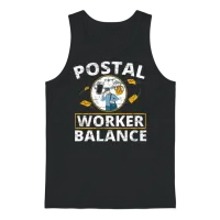 Postal Worker Balance Mailman Delivery Mail Escort Unisex Tank Top - Black – 1