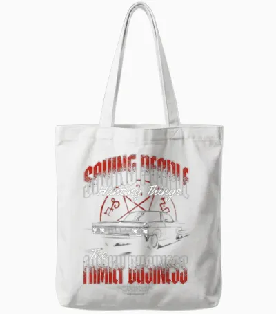 Supernatural Saving People Hunting Things Car Tv Show Tote Bags - White