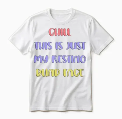 Resting Blind Face Unisex T-Shirt - White