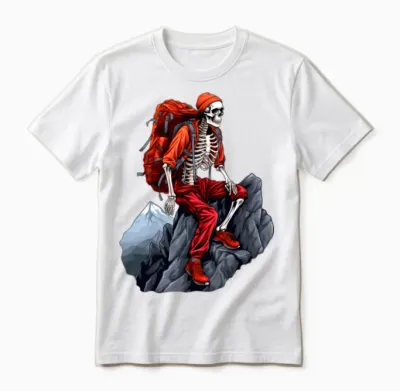 Skeletons Mountaineer / Hiking Skeleton Unisex T-Shirt - White