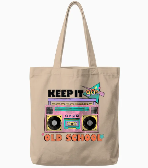 Retro Fashion Tote Bags in Natural