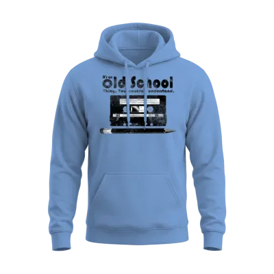 Old School Thing Cassette Retro 80s Unisex Hoodie - Carolina Blue