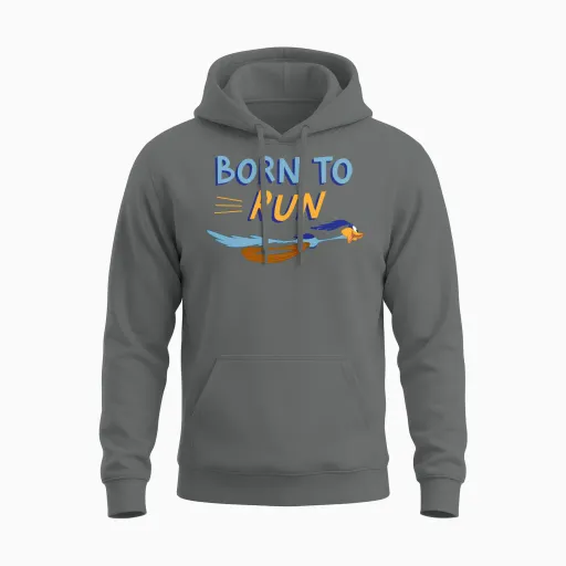 Looney Tunes Road Runner Born to Run Unisex Hoodie in Graphite Heather