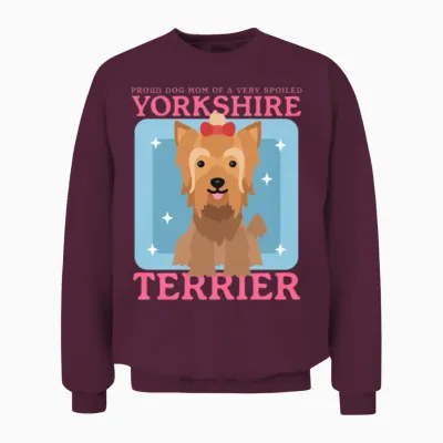 Yorkshire Terrier Dog Mom Yorkie Dogs Unisex Sweatshirt - Maroon