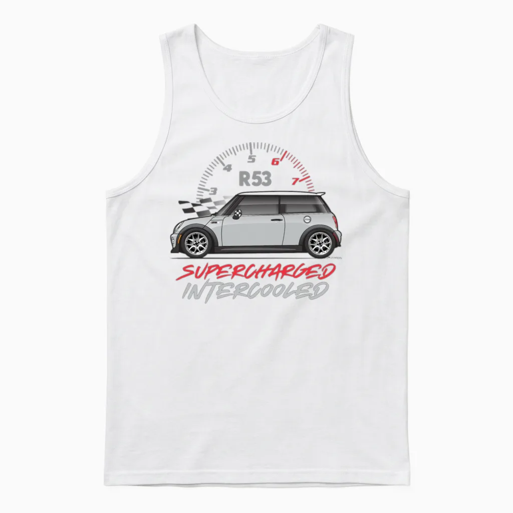 Superchargerd Pure Silver Unisex Tank Top in White