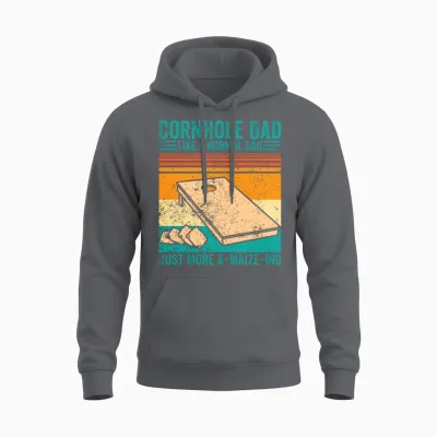 Funny Cornhole Retro Unisex Hoodie - Charcoal
