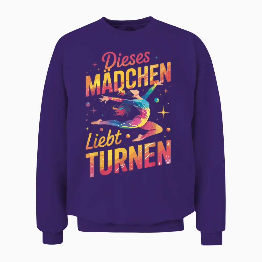 Dieses Mädchen Liebt Turnen Sport Gymnastik Unisex Sweatshirt in Purple