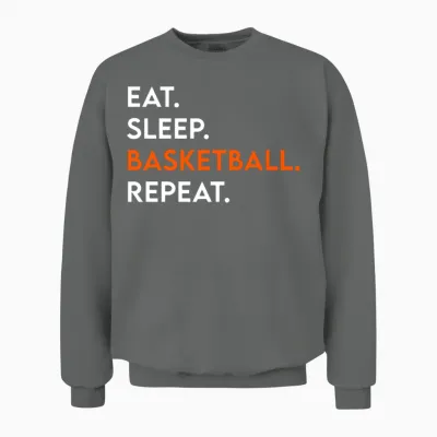 Eat Sleep Basketball Repeat Unisex Sweatshirt - Graphite Heather