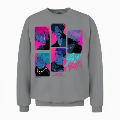 Kpop Demon Hunters Saja Boys Demons Officially Licensed Unisex Sweatshirt - Sport Grey