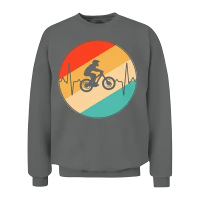 Mountainbike Retro Heartbeat Unisex Sweatshirt - Graphite Heather