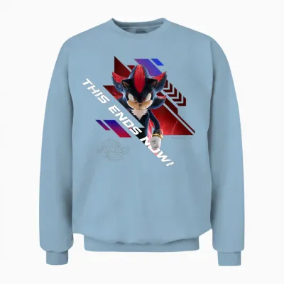Sonic the Hedgehog 3 - Shadow This Ends Now Unisex Sweatshirt - Light Blue