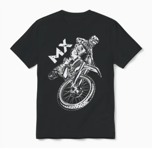 Motocross Mx Rider Motorcycles Unisex T-Shirt in Black
