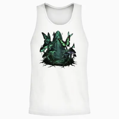 Emerald Forest Mirage Unisex Tank Top - White