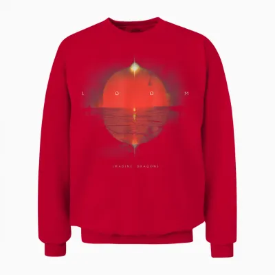 Official Imagine Dragons Loom Album T-Shirt, Black Unisex Sweatshirt - Red