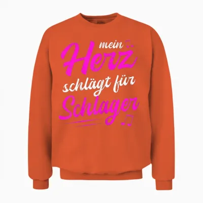 Mein Herz Schlägt Für Schlager Volksmusik Gaudi Festival Unisex Sweatshirt - Orange