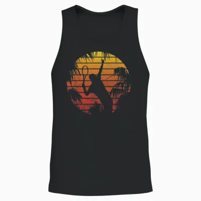 Retro Tennis Unisex Tank Top - Black