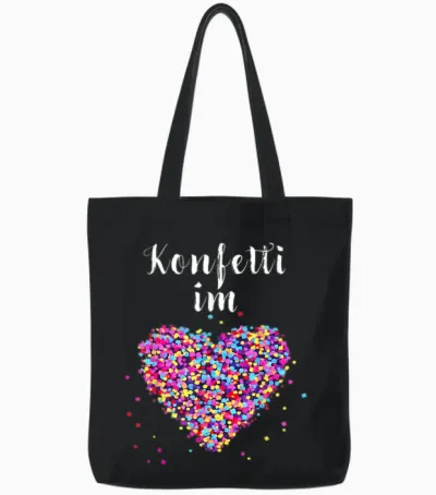 Confetti in Heart Fancy Dress Carnival Confetti Costume Outfit Tote Bags - Black