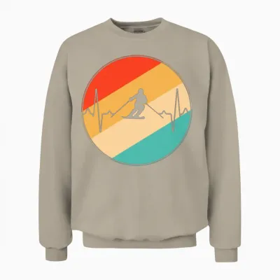 Ski Retro Heartbeat Unisex Sweatshirt - Sand