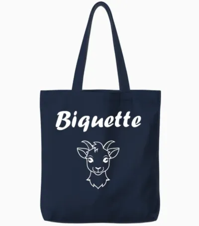 Nom Biquette Biche Amour Surnom Biquette T-Shirt Haut De Gamme Tote Bags - Navy