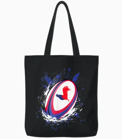 Rugby Shirt Player Child Man Flag Rooster Men Women Tote Bags - Black