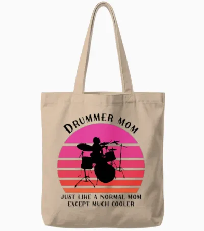 Drummer Mom Tote Bags - Natural