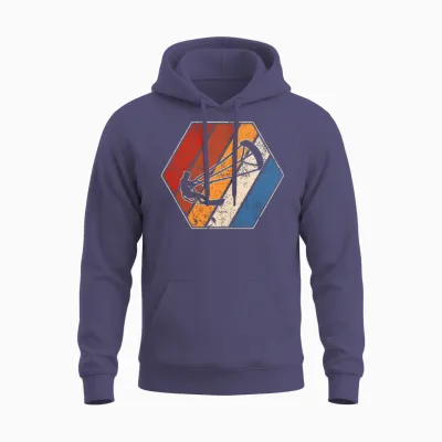 Kitesurfing Retro Unisex Hoodie - Heather Sport Dark Navy