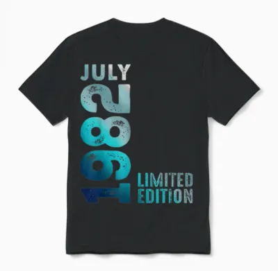Juillet 1982 Année 1982 Vintage 1982 Rétro 1982 édition Limitée Unisex T-Shirt - Black