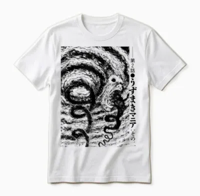 Uzumaki Spiral Obsession Swirl Unisex T-Shirt - White