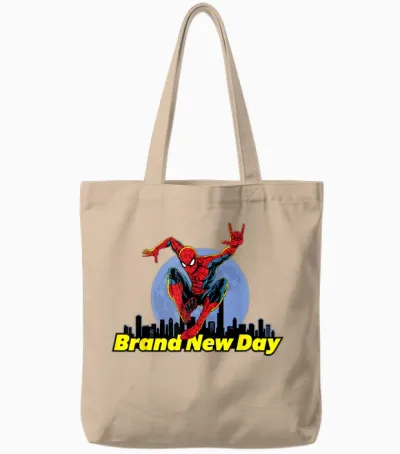 Marvel Studios Spider-Man: Brand New Day Moon & City Skyline Tote Bags - Natural