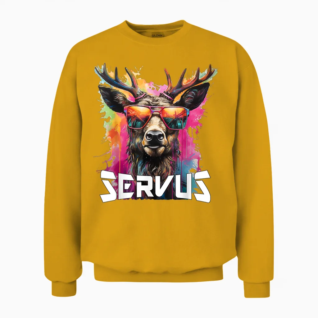 Servus Trachtenshirt Trachten Tracht Hirsch Tirol & Bayern Unisex Sweatshirt in Gold